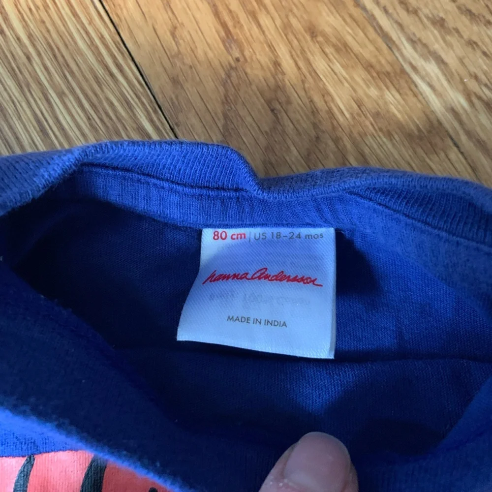 Hanna Andersson Blue Short Sleeve Tee Shirt with Tiger Size 18-24 Months - Picture 3 of 4